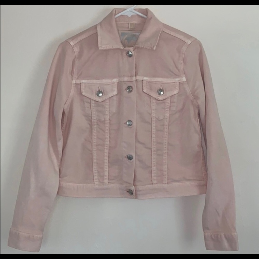 Michael Kors blossom denim jacket size large NWT